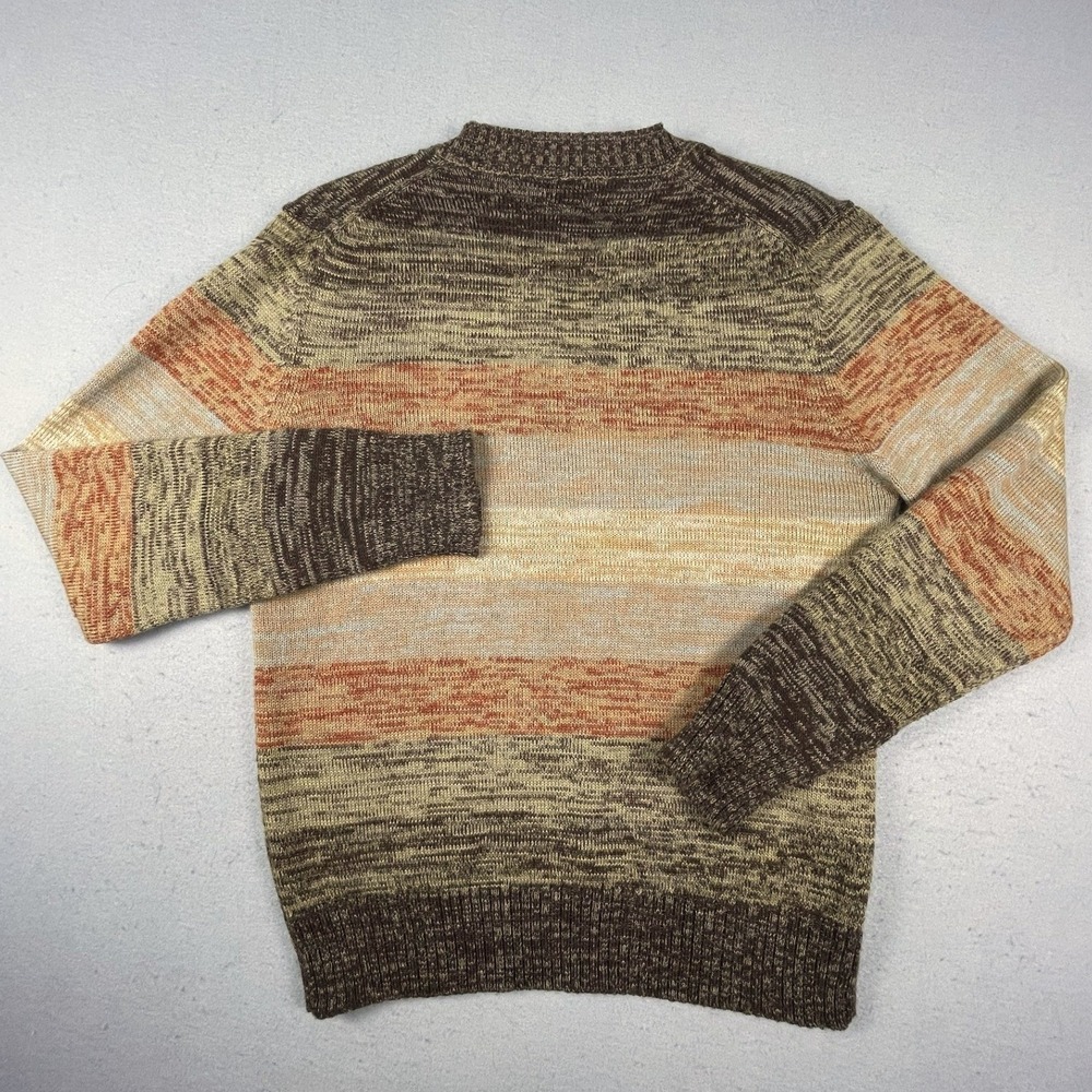 J. Riggins Vintage Sweater Womens L Brown Striped V-Neck Wool Blend Long Sleeve - Picture 9 of 9